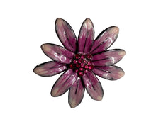 Load image into Gallery viewer, 1990’s Jeweled Lavender Metal Flower Brooch