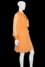 Load image into Gallery viewer, 1960s Pleated Orange Chiffon Party Dress – Size S