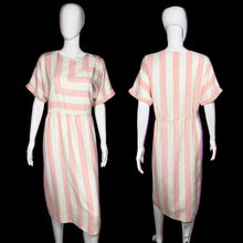 Load image into Gallery viewer, Pink and white striped dress on a mannequin