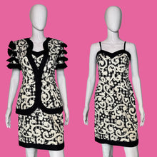Load image into Gallery viewer, Black and white dress with and without matching coat.