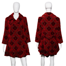 Load image into Gallery viewer, 1960's Red and Black Tapestry Coat Size M