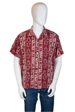 Load image into Gallery viewer, 1960's Red and White Cotton "Sea Island" Aloha Shirt Size L