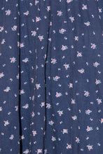 Load image into Gallery viewer, 1970's Navy Blue Floral Prairie Dress Size S