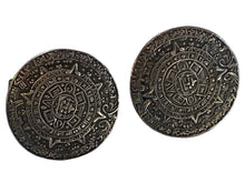 Load image into Gallery viewer, 1950's Sterling Silver Mayan Calendar Lopez Taxco Cufflinks