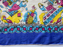 Load image into Gallery viewer, 1950’s High School Teeny Bopper Record Party Silk Scarf