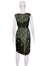 Load image into Gallery viewer, 1960's Green Floral Two Piece Dress and Bolero Set Size S
