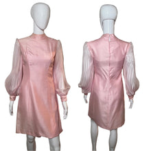 Load image into Gallery viewer, 1960's Pink Cocktail Dress with Accordion Pleated Sleeves SizeS