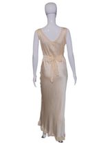 Load image into Gallery viewer, 1930's Bias Cut Silk and Lace Nightgown - size M/L