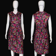 Load image into Gallery viewer, 1960's French Silk Twill Checkered Day Dress - Size M