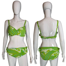 Load image into Gallery viewer, Green and white patterned bikini set on a mannequin against a neutral background