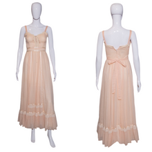 Load image into Gallery viewer, 1970's Peach Gunne Sax Maxi Dress Size S