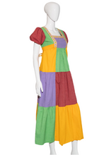 Load image into Gallery viewer, 1970's Patchwork Cotton Prairie Maxi Dress Size S/M