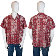 Load image into Gallery viewer, 1960's Red and White Cotton "Sea Island" Aloha Shirt Size L