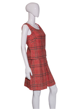 Load image into Gallery viewer, 1960's Red Plaid Wool Skort Set Duo Size S