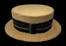 Load image into Gallery viewer, 1920s Straw Boater Skimmer Hat – Size 7