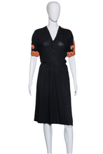 Load image into Gallery viewer, 1940's Crepe Bedazzled Dress - Size M