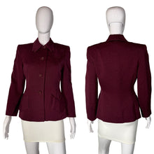 Load image into Gallery viewer, 1940's Cranberry Pinstripe Gabardine Suit Jacket - Size S