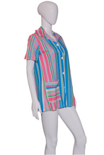 Load image into Gallery viewer, 1960's Striped Terry Cloth Shirt - Size M