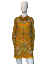 Load image into Gallery viewer, 1960's Yellow Paisley Mini Dress Size XS