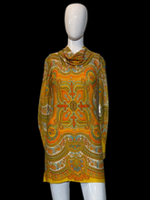 Load image into Gallery viewer, 1960s Yellow Paisley Mini Dress – Size XS
