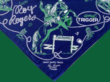 Load image into Gallery viewer, 1950's Many Happy Trails Roy Rogers and Trigger Promo Bandana 18X18.5