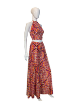 Load image into Gallery viewer, 1970's Psychedelic Halter/Palazzo Pants Duo Size L