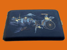 Load image into Gallery viewer, 1950’s Japanese Amita Mt Fuji Rickshaw Damascene 24K Gold Inlay Cigarette Case