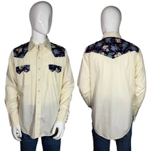 Load image into Gallery viewer, western shirt with floral accents on a mannequin against a white background