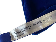 Load image into Gallery viewer, 1970’s Crushed Velvet Deep Blue Adjustable Bow Tie