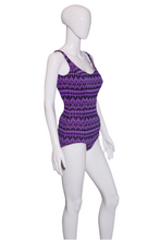 Load image into Gallery viewer, 1960's Purple One Piece Bathing Suit Size S
