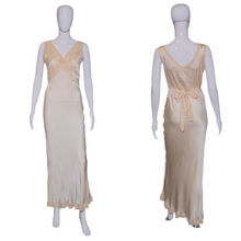 Load image into Gallery viewer, 1930's Bias Cut Silk and Lace Nightgown - size M/L