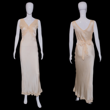 Load image into Gallery viewer, 1930's Bias Cut Silk and Lace Nightgown - size M/L