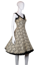 Load image into Gallery viewer, 1950's Black Taffeta and Lace Party Dress - Size S