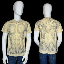 Load image into Gallery viewer, Mannequin wearing a yellow t-shirt with black anatomical design on front and back