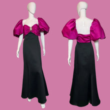 Load image into Gallery viewer, Pink and black dress on a mannequin against a plain background