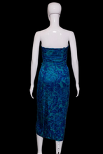 Load image into Gallery viewer, 1980's Strapless Silk Wrap Style Cocktail Dress Size S