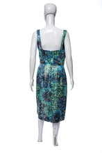 Load image into Gallery viewer, 1950's Rare Alfred Shaheen Blue & Gold Starry Night Cocktail Dress Size M