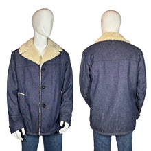 Load image into Gallery viewer, 1970's Sherpa Lined "Raritan Sportswear" Denim Coat - Size XL