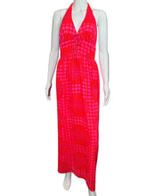 Load image into Gallery viewer, 1970's Neon Polka Dot Halter Maxi Dress - Size S