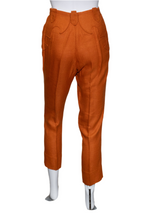 Load image into Gallery viewer, 1950's Orange Linen Lasso Western Pants - Size S