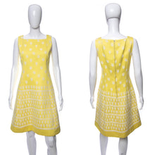 Load image into Gallery viewer, 1960's Samuel Winston by Roxane Yellow and White Embroidered Detail Dress Size M/L