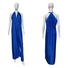Load image into Gallery viewer, 1970's "Halston IV" Metallic Blue Lamé Grecian Evening Gown - One Size