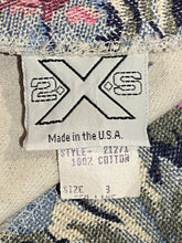 Load image into Gallery viewer, 1980's Pink and Blue Floral Tapestry Mini Skirt Size S