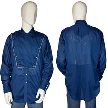 Load image into Gallery viewer, 1970's Navy and White Rockmount Western Shirt - Size L/XL