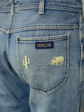 Load image into Gallery viewer, 1970's Honcho Jeans with Shaggin' Wagon Van Desert Scene Pocket Embroidery 32" Waist