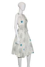 Load image into Gallery viewer, 1950's White Cotton Two Piece Skirt Set
