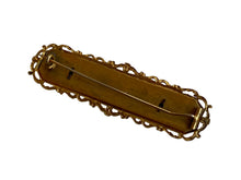 Load image into Gallery viewer, 1800’s Victorian Gold Toned Micromosaic Floral Enamel Bar Pin Broach