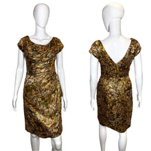 Load image into Gallery viewer, 1950's Gold Lame' Cocktail Wiggle Dress Size S