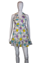 Load image into Gallery viewer, 1970's Rose Print Cotton Mini Dress Size S