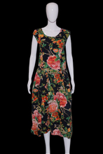 Load image into Gallery viewer, 1980's Floral Cotton Criss-Cross Dress - Size M